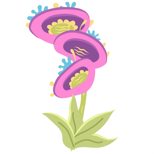 Fairyland Theme Flower Transparent Sticker
